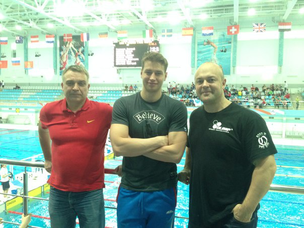 Андрей Давыдов, тренер по плаванию, Виталий Мельников, Владимир Кравцов, тренер силовой подготовке и диетолог